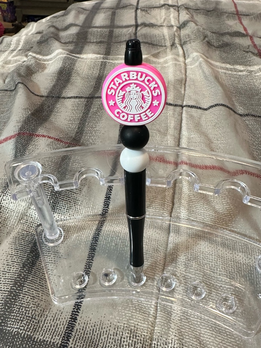Starbucks Pink Logo Pen with Black and White Accents